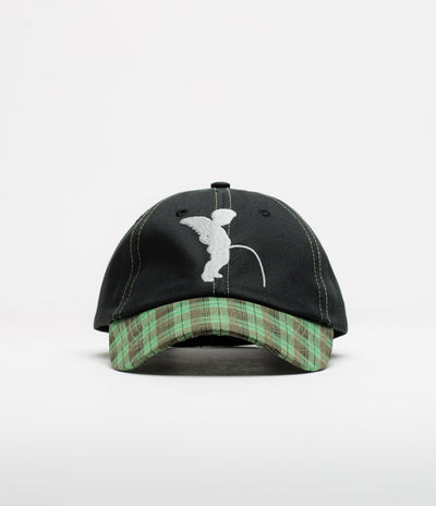 Token Pissing Angel Cap in Black and Green Plaid