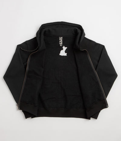 Token Sliced Zip Hoodie - Black