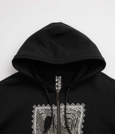 Token Sliced Zip Hoodie - Black