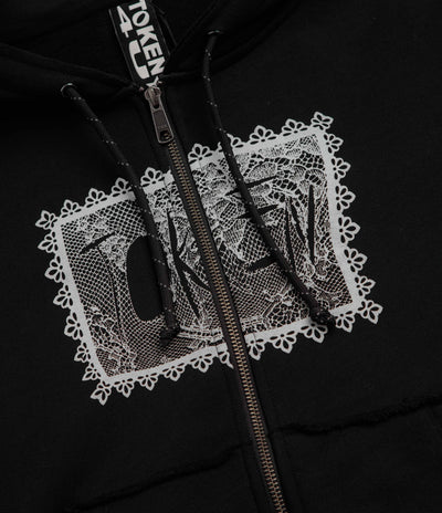 Token Sliced Zip Hoodie - Black