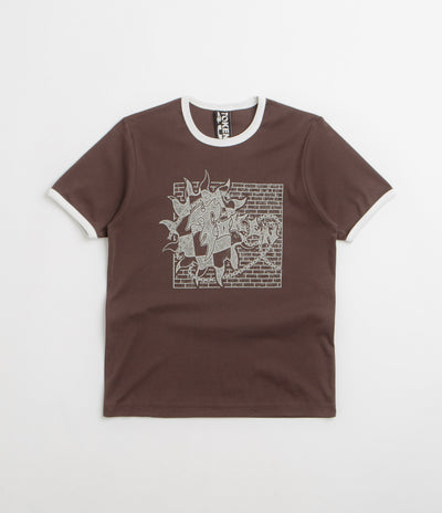 Token Unisex Sunburn Ringer T-Shirt in Chocolate
