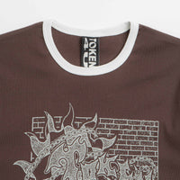 Token Unisex Sunburn Ringer T-Shirt in Chocolate thumbnail