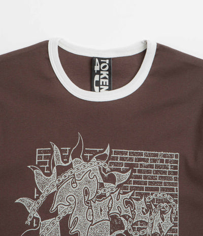 Token Unisex Sunburn Ringer T-Shirt in Chocolate