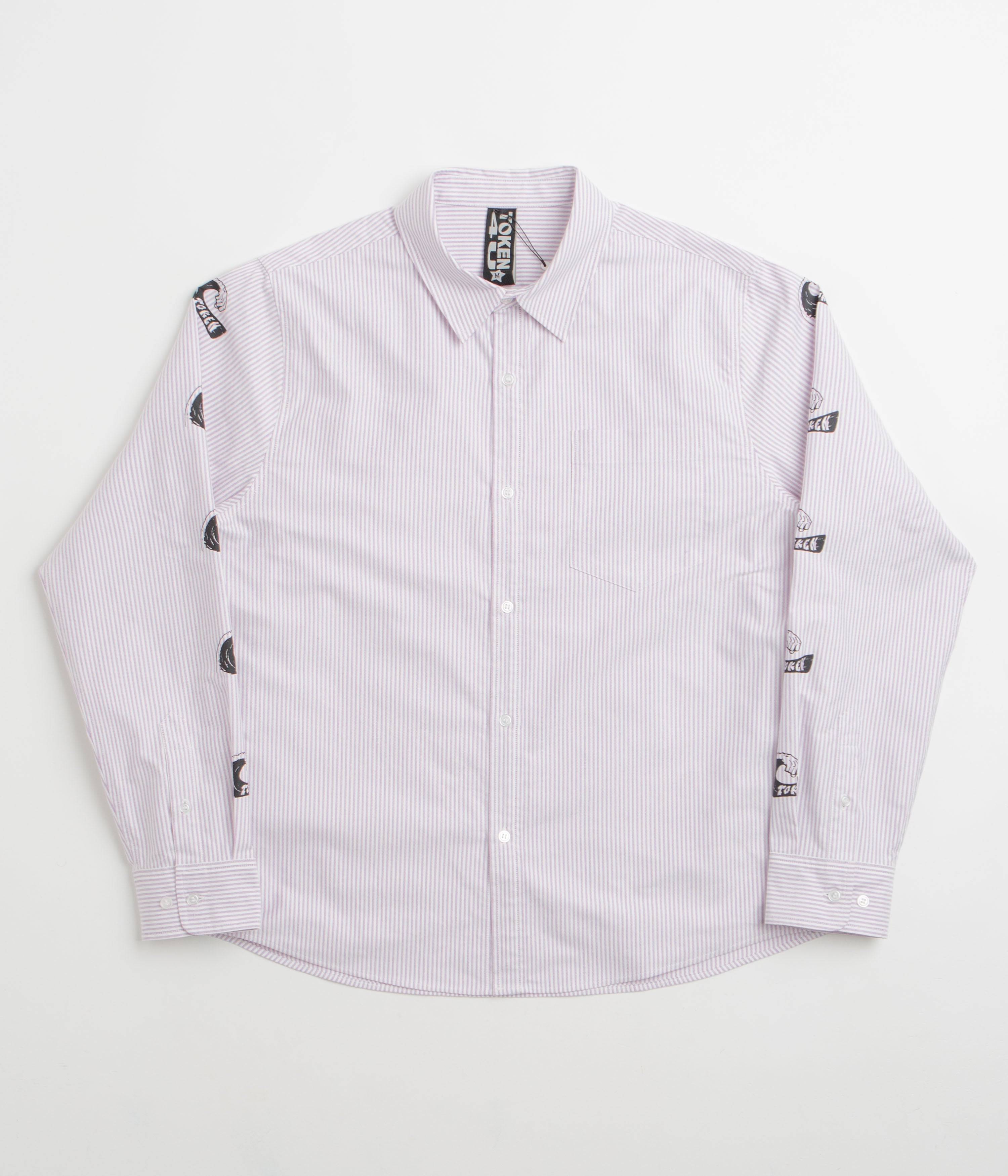Token Tuff Stuff Shirt in Purple and White Striped
