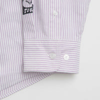 Token Tuff Stuff Shirt in Purple and White Striped thumbnail