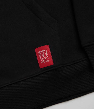 Topo Designs Alpine High Label Hoodie in Black