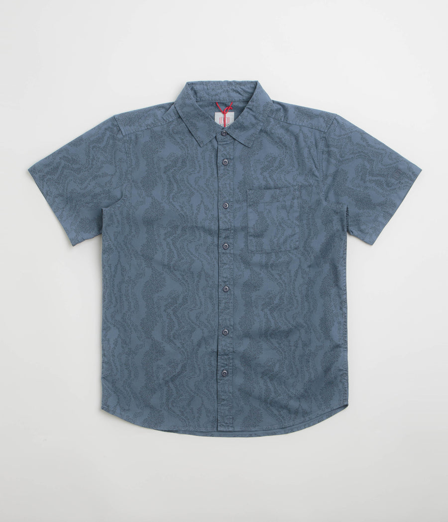 Topo Designs Dirt Desert Short Sleeve Shirt in Stone Blue River Bed