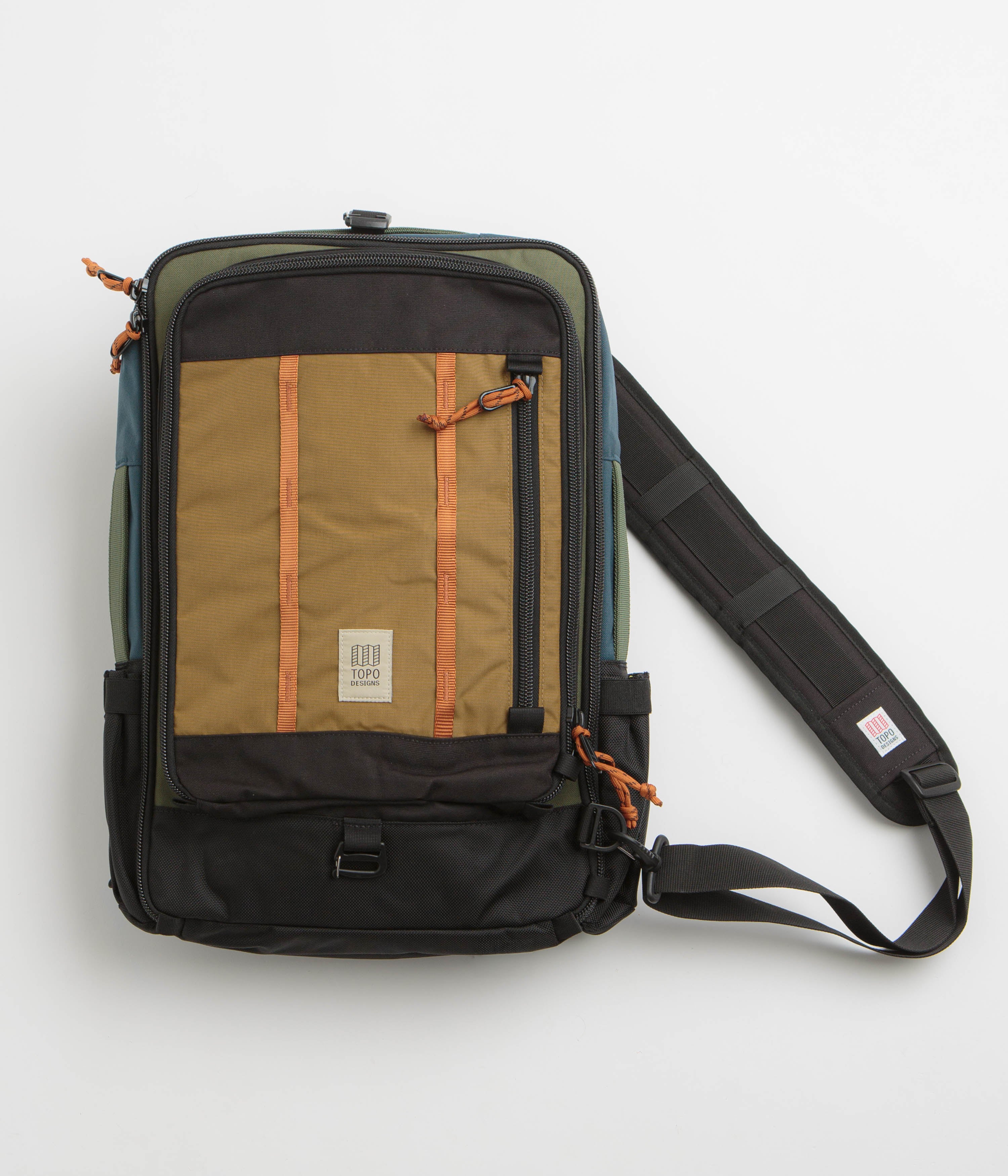 Topo Designs Global 30L Travel Bag in Olive and Dark Khaki