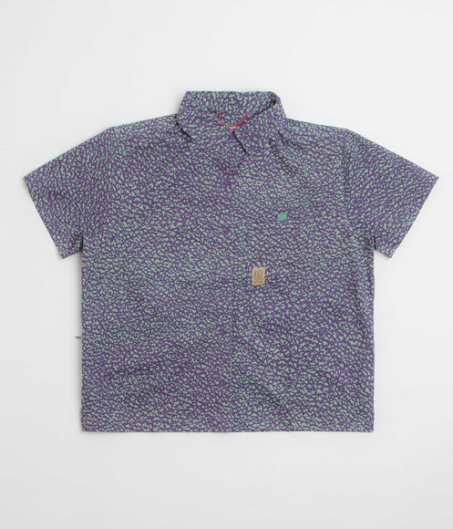 Topo Designs Womens Retro River Short Sleeve Shirt - Crackle Loganberry