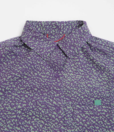 Topo Designs Womens Retro River Short Sleeve Shirt - Crackle Loganberry