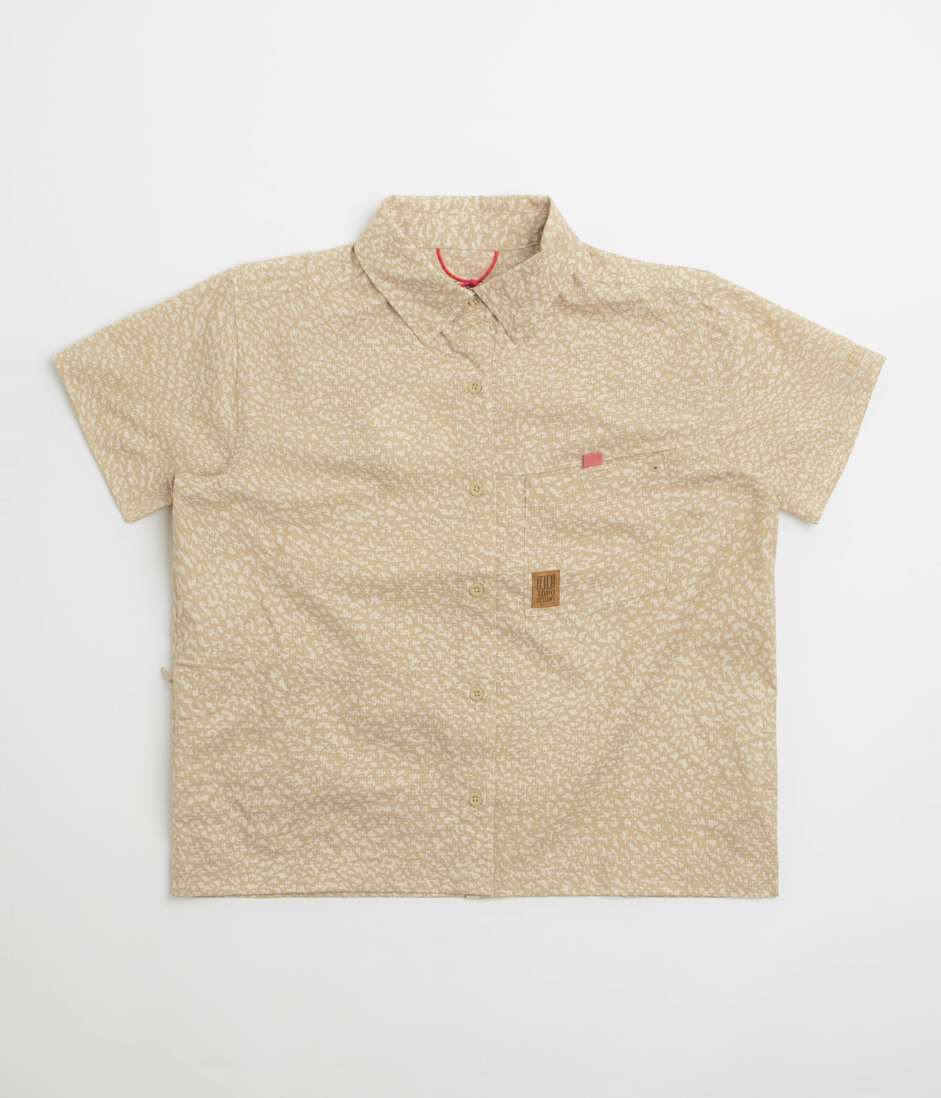 Topo Designs Womens Retro River Short Sleeve Shirt in Crackle Sesame