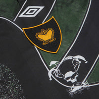 Umbro 95 96 Long Sleeve Polo Shirt in Dark Green and Black thumbnail