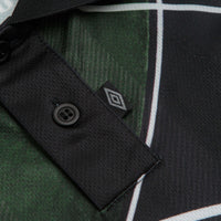 Umbro 95 96 Long Sleeve Polo Shirt in Dark Green and Black thumbnail