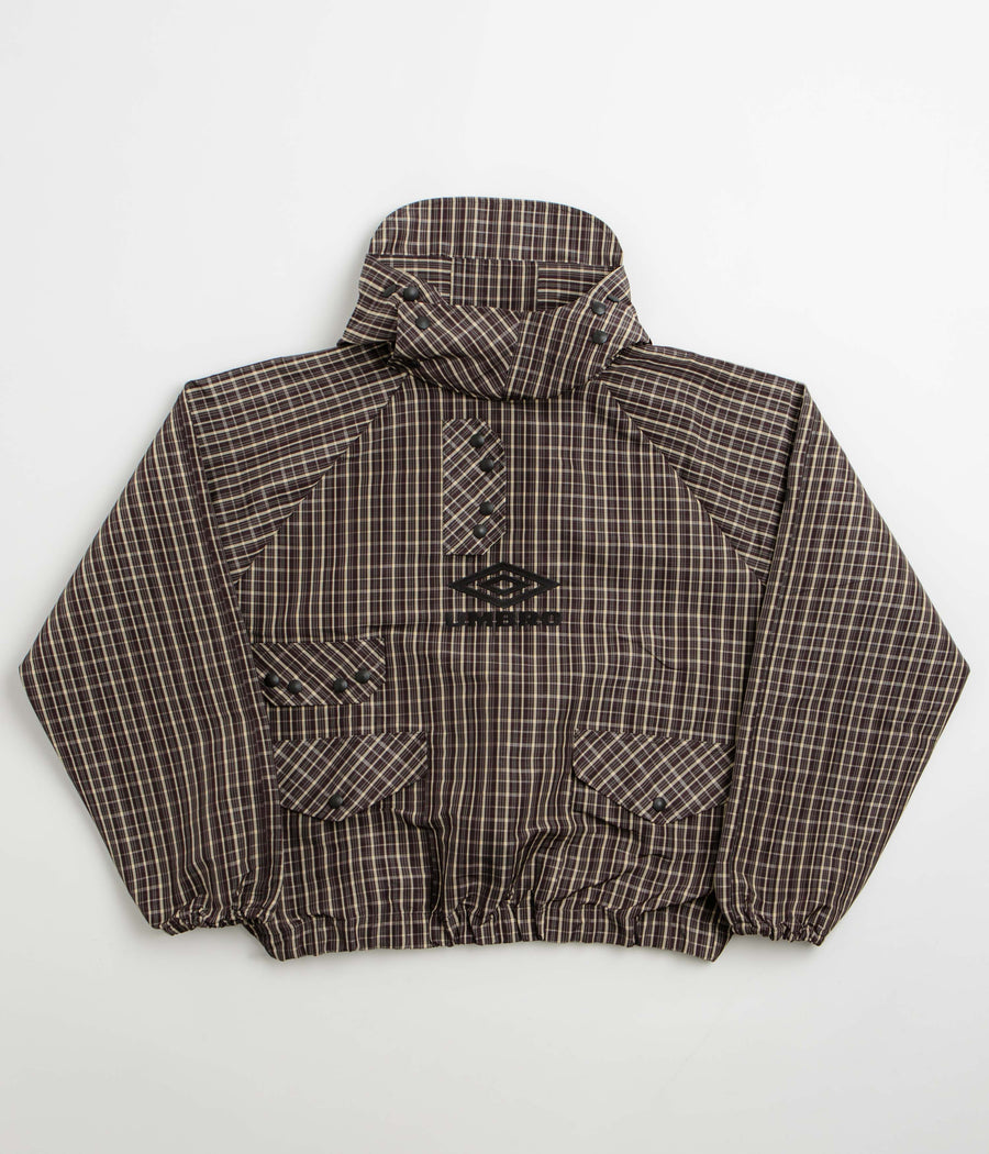 Umbro Check Smock Anorak in Beige and Dark Brown