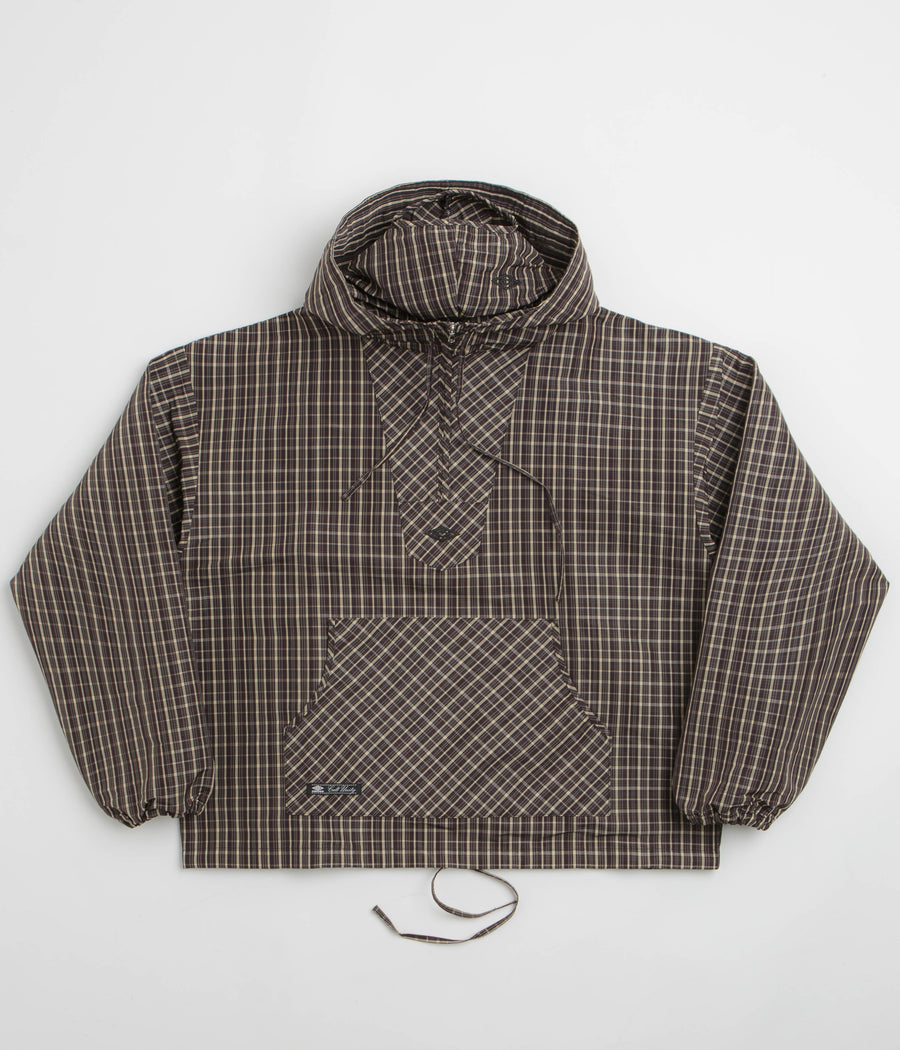 Umbro Checked Masked Anorak in Beige and Dark Brown