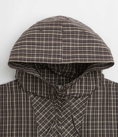 Umbro Checked Masked Anorak in Beige and Dark Brown
