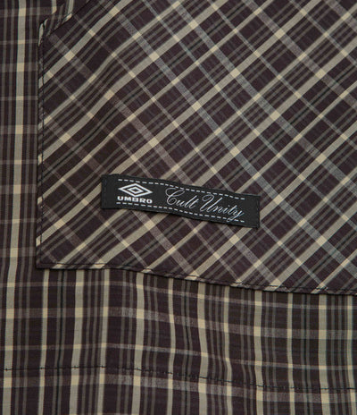 Umbro Checked Masked Anorak in Beige and Dark Brown