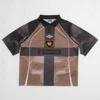 Umbro Cult Unity Check Polo Shirt in Beige and Black thumbnail