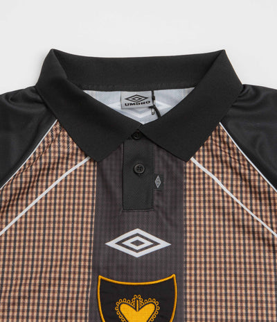 Umbro Cult Unity Check Polo Shirt in Beige and Black