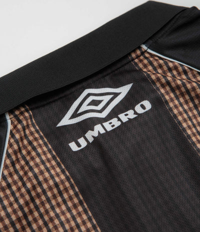 Umbro Cult Unity Check Polo Shirt in Beige and Black