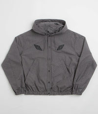 Umbro Gingham Masked Shirt Jacket in Coffee Brown and White Black