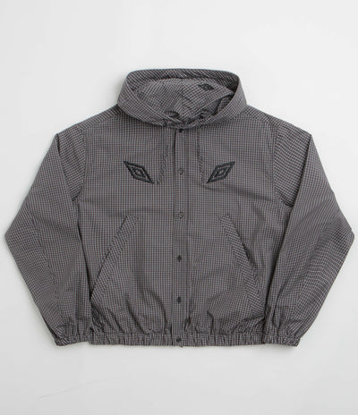 Umbro Gingham Masked Shirt Jacket in Coffee Brown and White Black