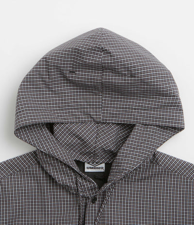 Umbro Gingham Masked Shirt Jacket in Coffee Brown and White Black