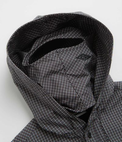 Umbro Gingham Masked Shirt Jacket in Coffee Brown and White Black