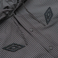 Umbro Gingham Masked Shirt Jacket in Coffee Brown and White Black thumbnail