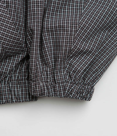 Umbro Gingham Masked Shirt Jacket in Coffee Brown and White Black