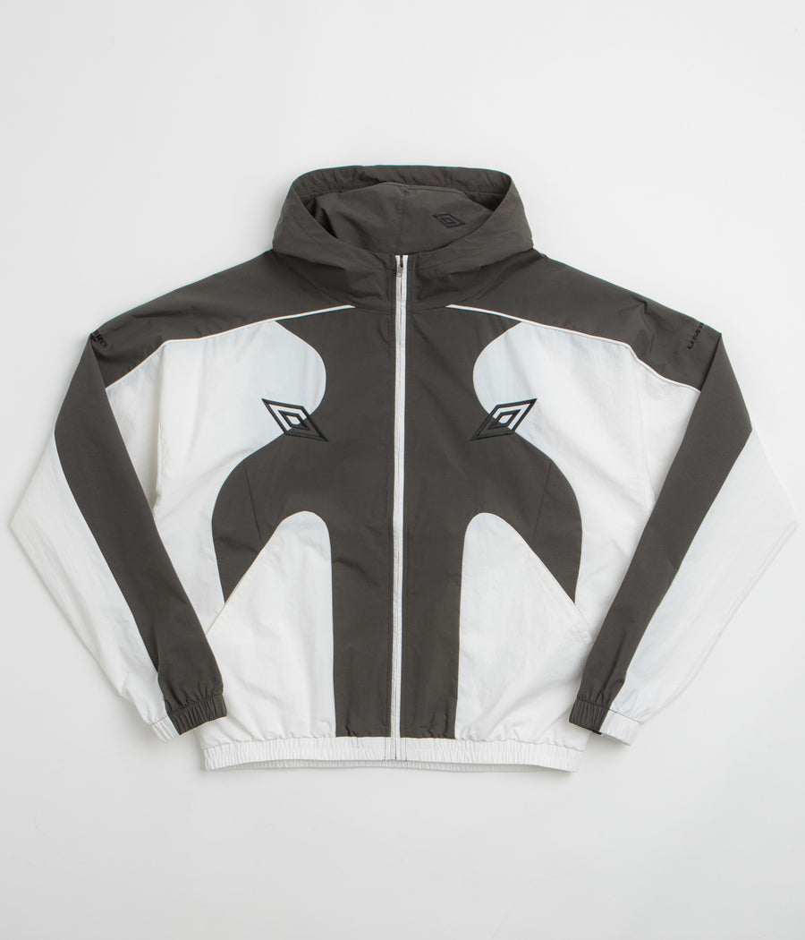 Umbro Guarding Masked Tracksuit Jacket in White and Dark Olive