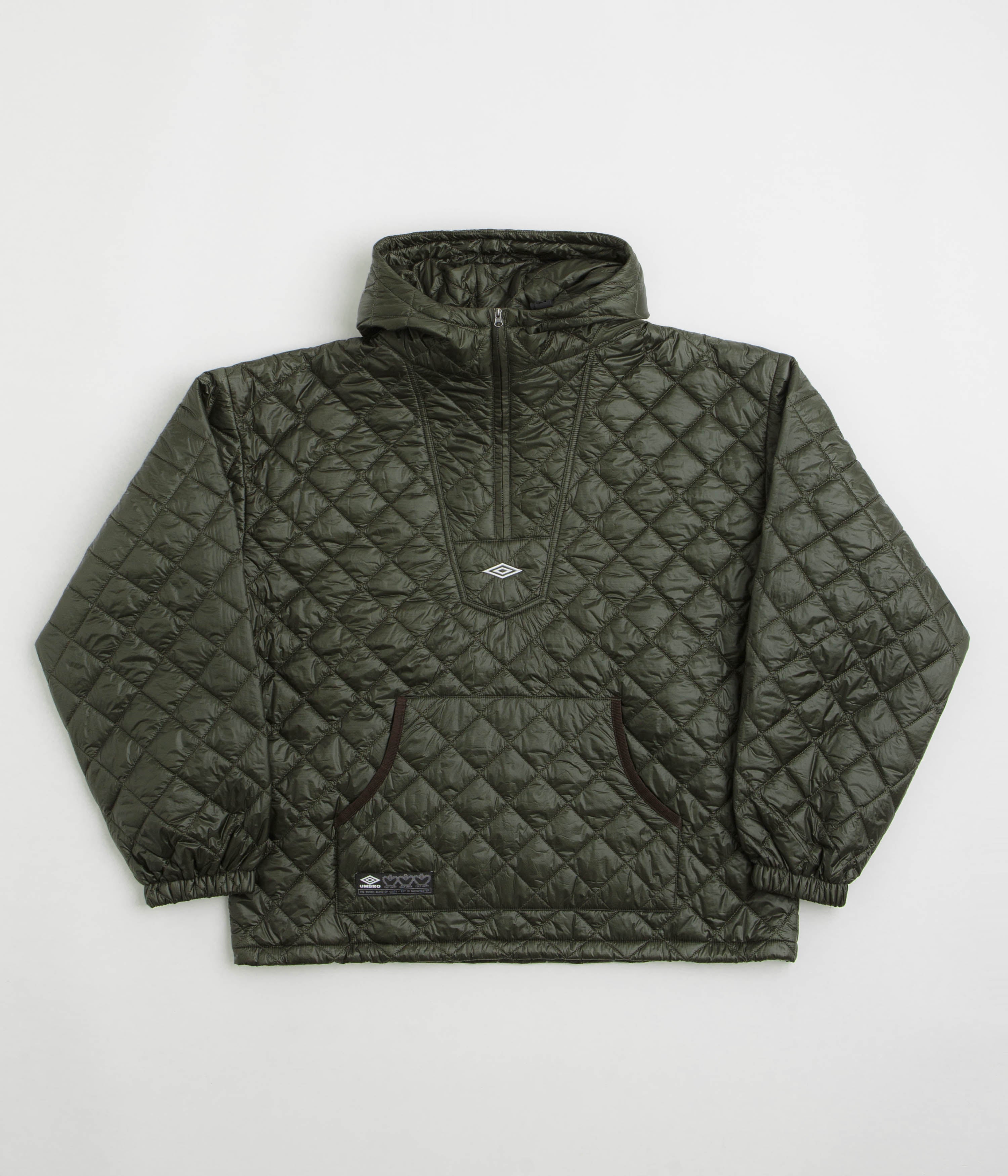 Umbro Masked Diamond Anorak in Dark Olive