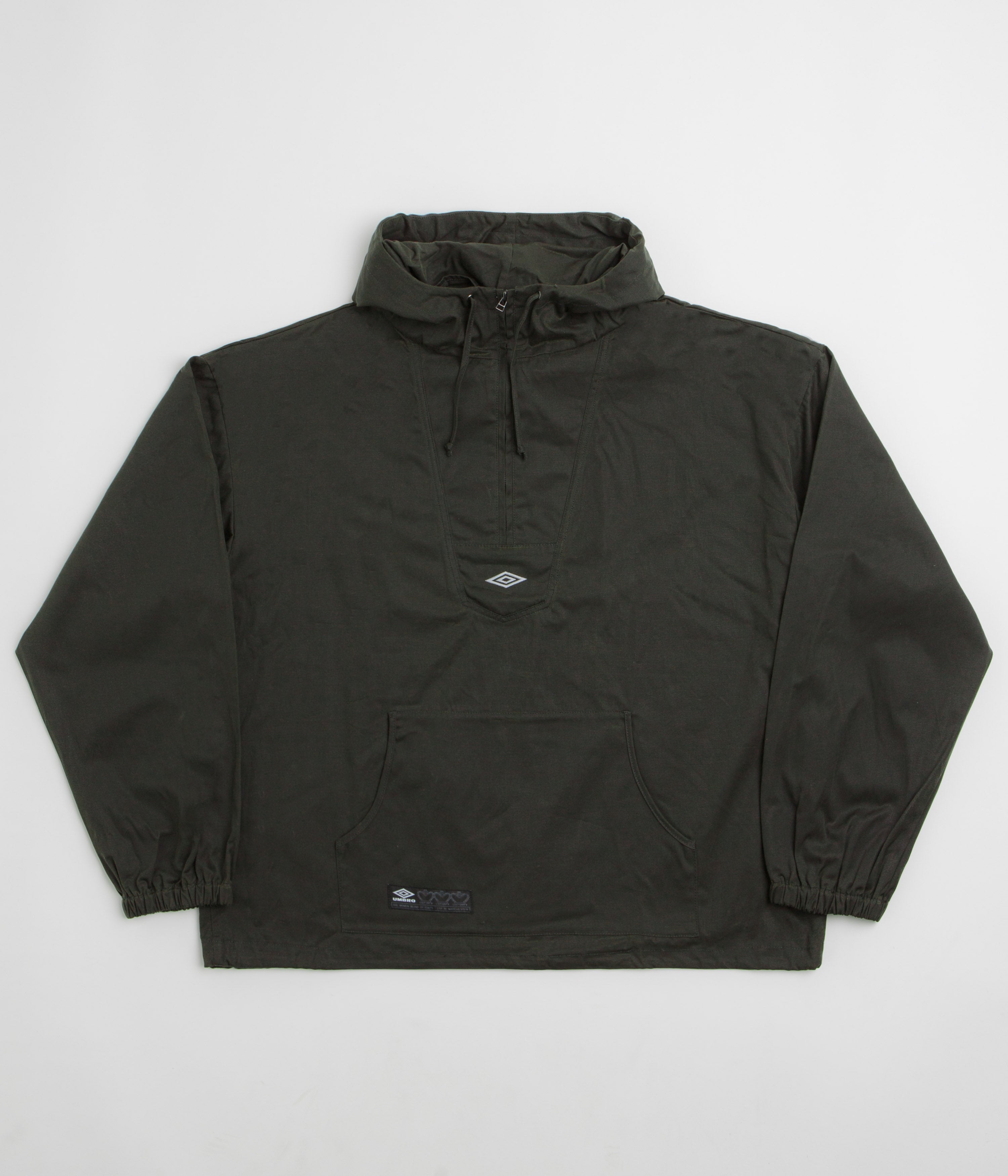 Umbro Masked Waxed Anorak in Dark Olive
