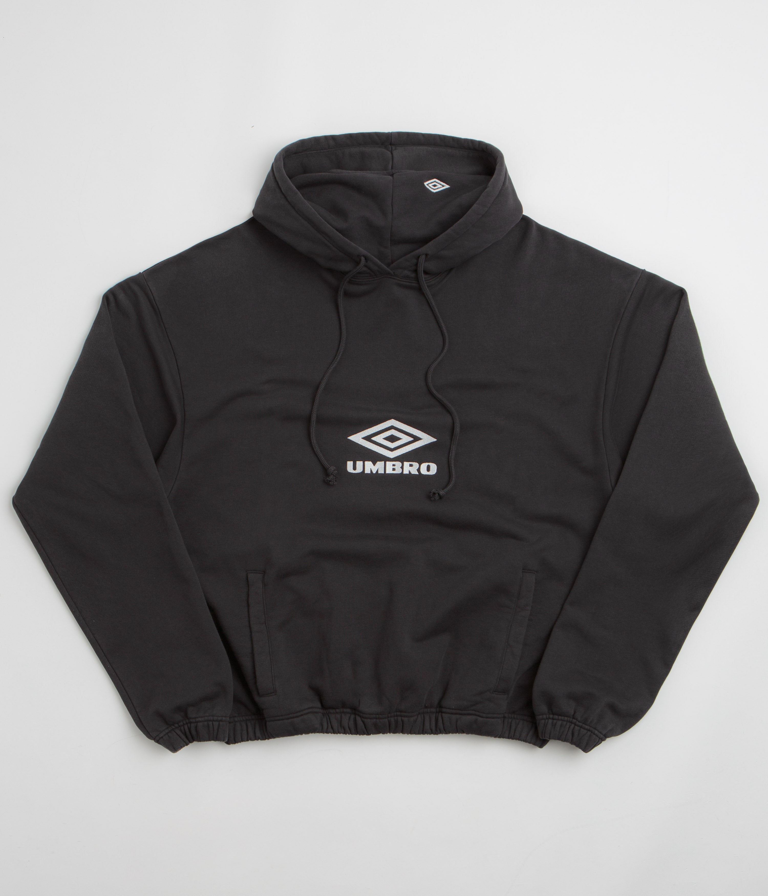 Umbro OG Logo Mask Hoodie in Washed Black and White
