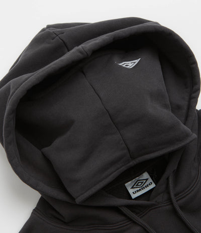 Umbro OG Logo Mask Hoodie in Washed Black and White