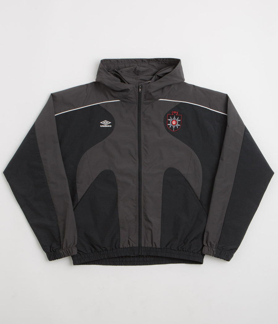 Umbro Rose Crest Masked Track Jacket in Black and Dark Gray