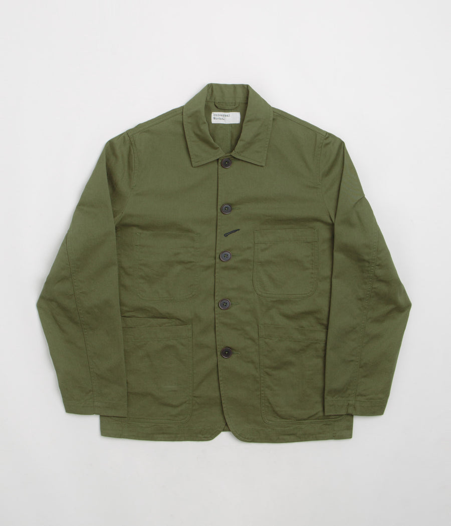 Universal Works Bakers Jacket in Light Olive