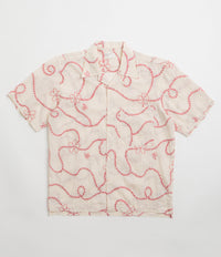 Universal Works Camp Shirt in Ecru Terracotta