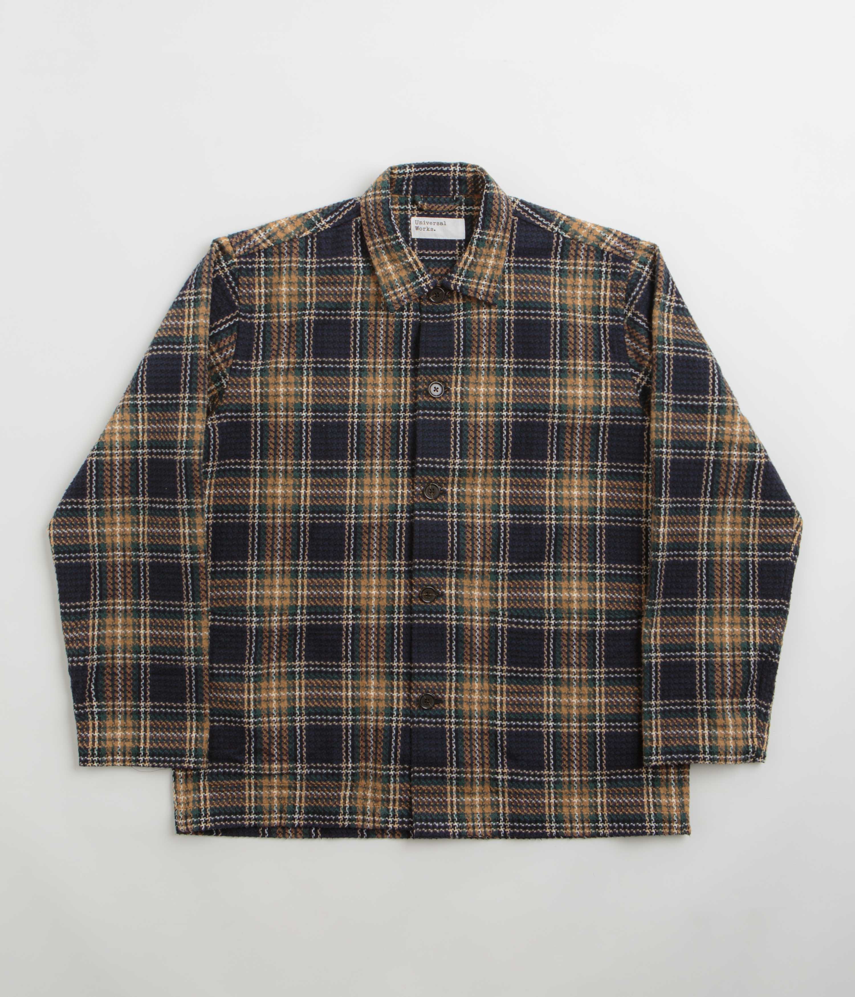 Universal Works Easy Jacket in Navy and Green