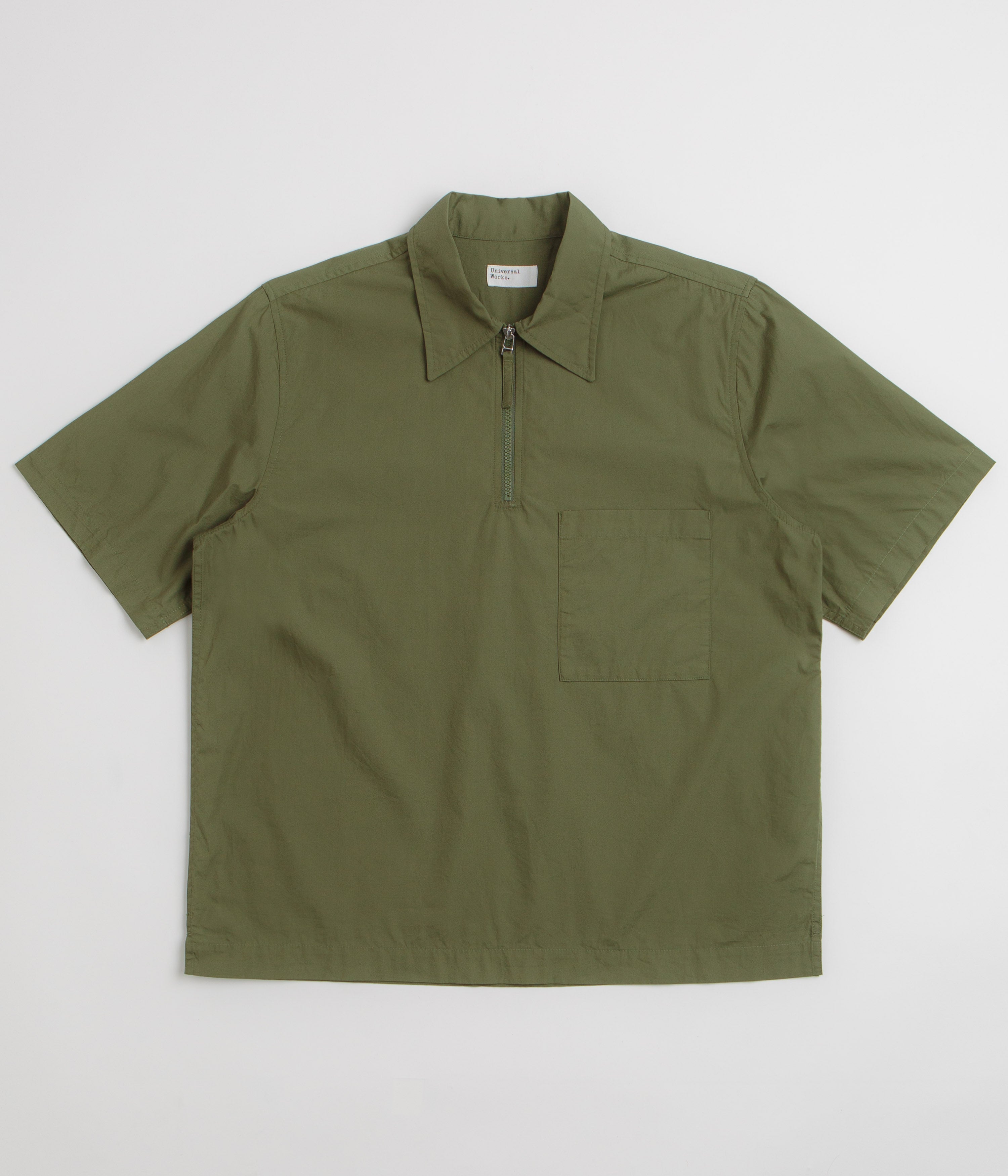 Universal Works Ewan Short Sleeve Shirt in Olive