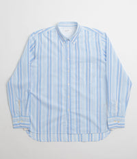 Universal Works Lazy Day Shirt in White and Blue