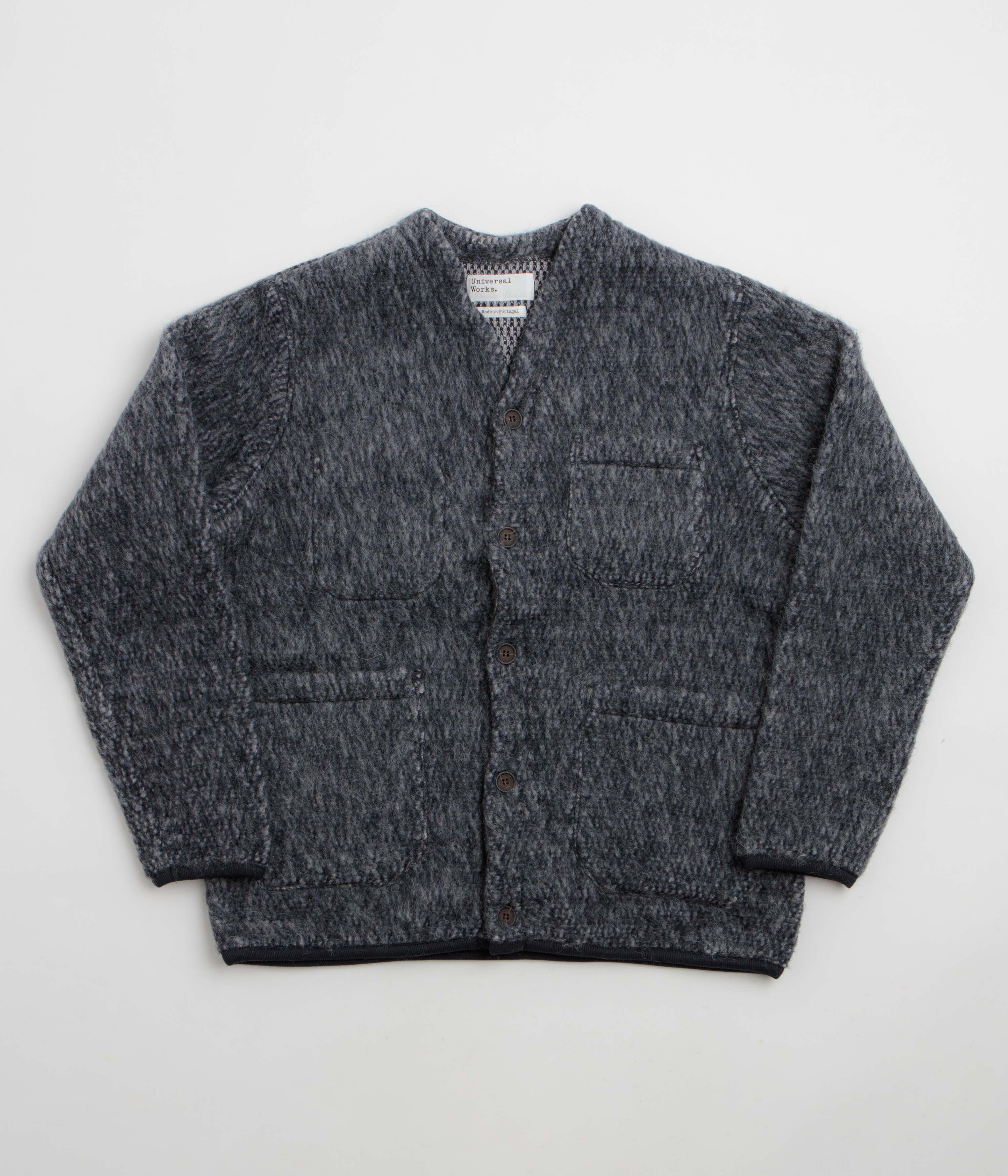 Universal Works Losso Cardigan - Navy / Pale Grey