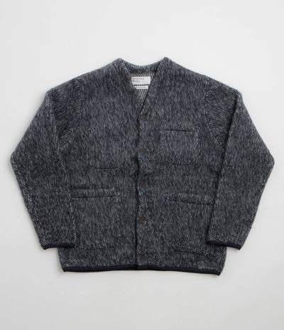 Universal Works Losso Cardigan in Navy and Pale Grey