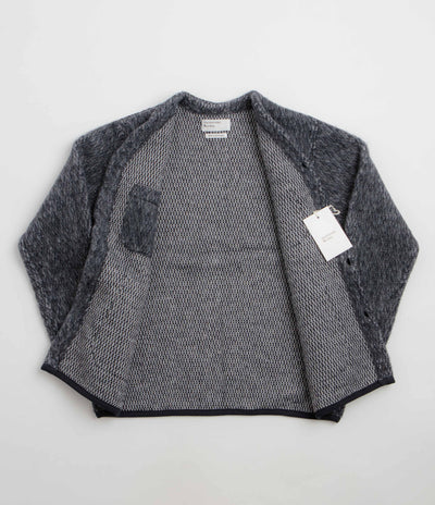 Universal Works Losso Cardigan in Navy and Pale Grey