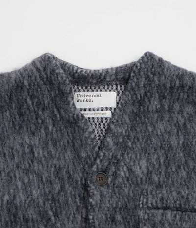 Universal Works Losso Cardigan in Navy and Pale Grey