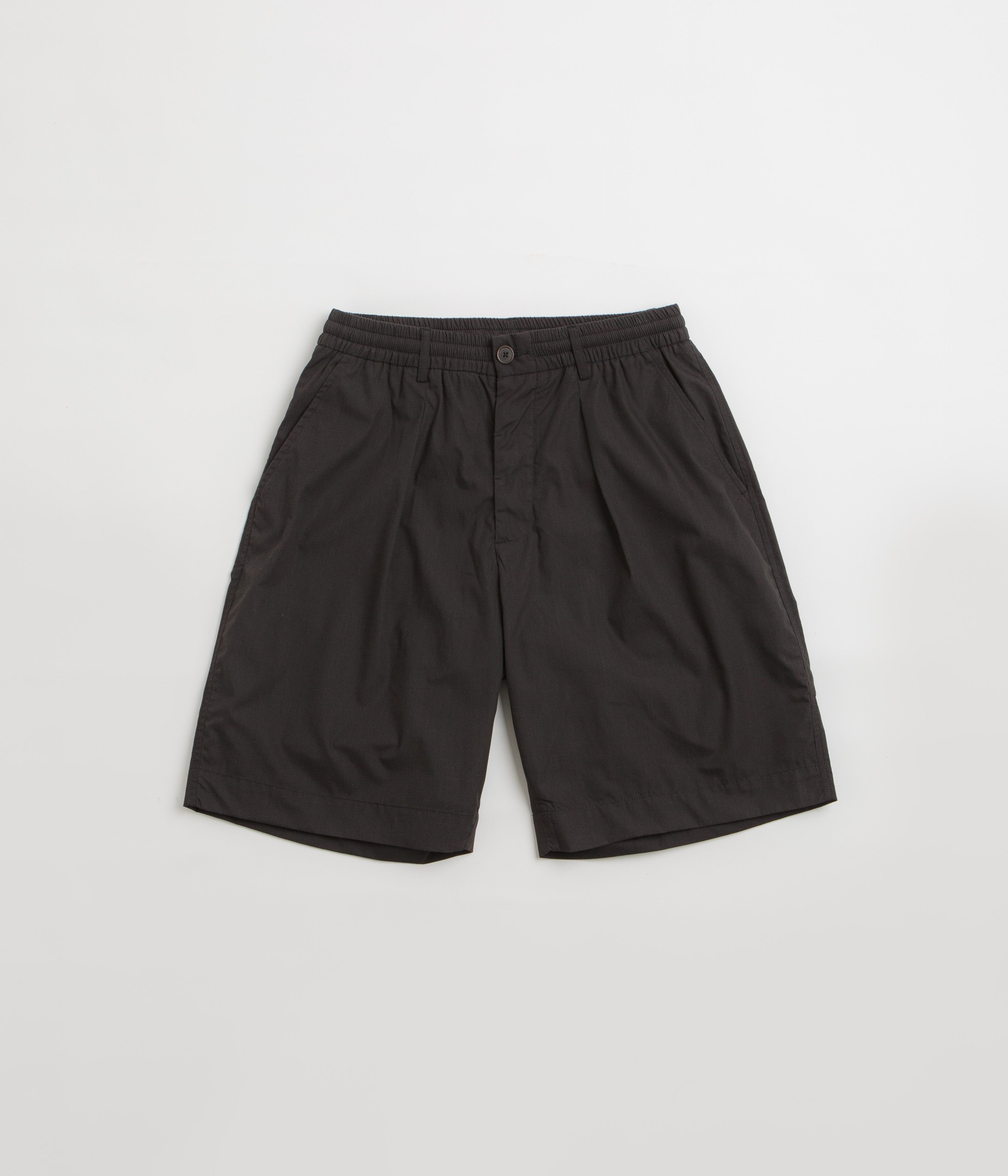 Universal Works Pleated Track Shorts in Black