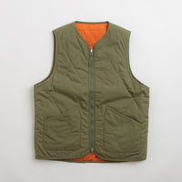 Universal Works Reversible Military Liner Gilet - Olive / Orange thumbnail