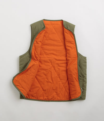 Universal Works Reversible Military Liner Gilet - Olive / Orange