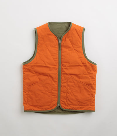 Universal Works Reversible Military Liner Gilet - Olive / Orange