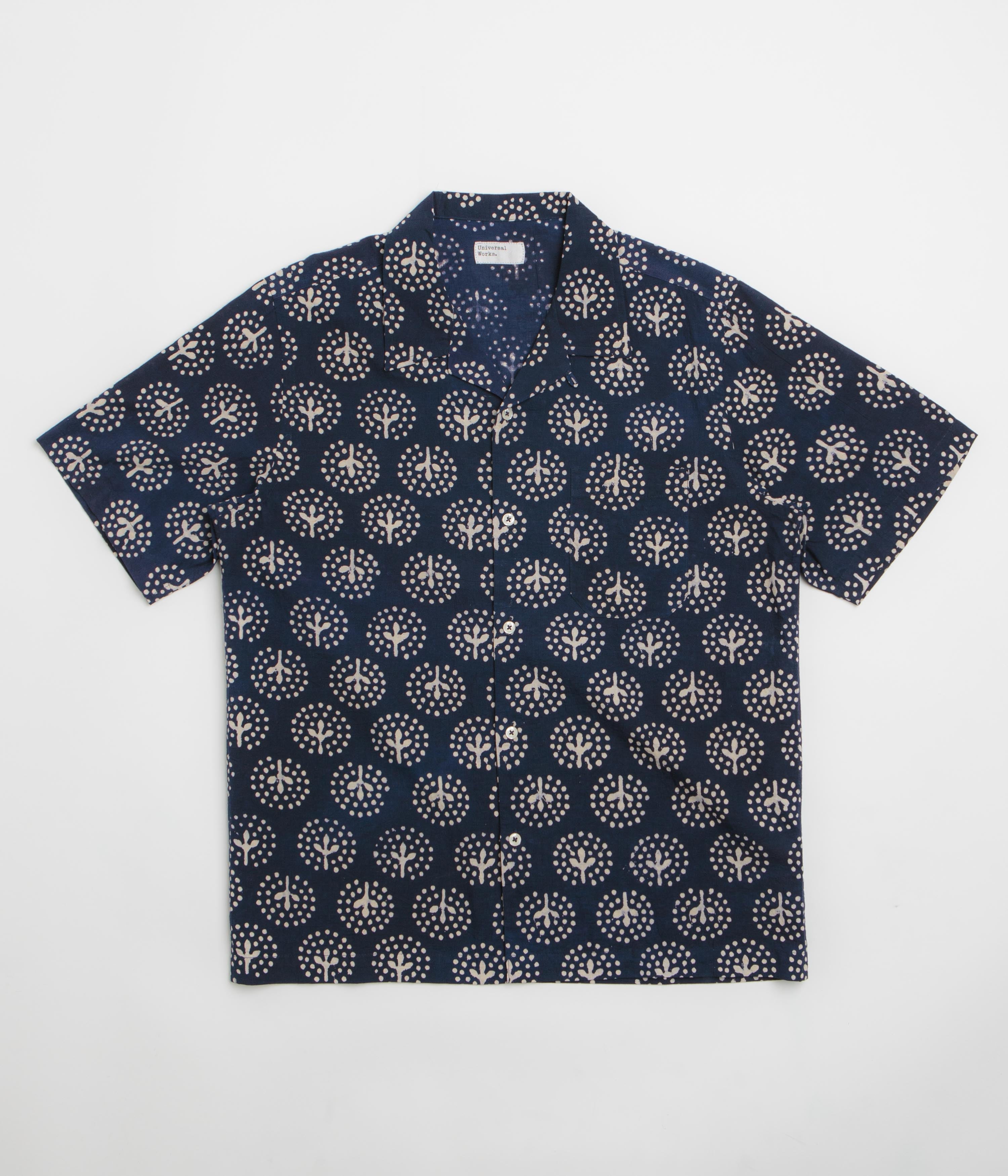 Universal Works Road Shirt in Navy and Magic Circle
